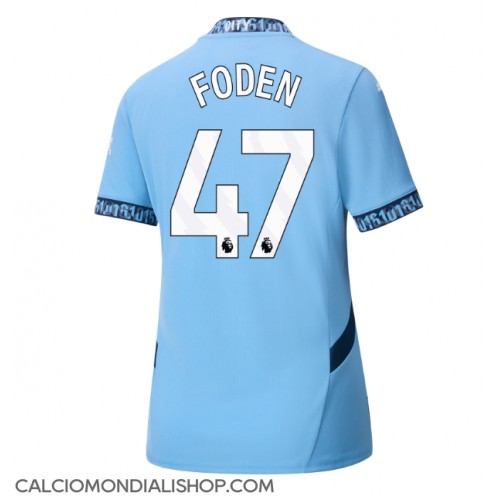 Maglie da calcio Manchester City Phil Foden #47 Prima Maglia Femminile 2024-25 Manica Corta